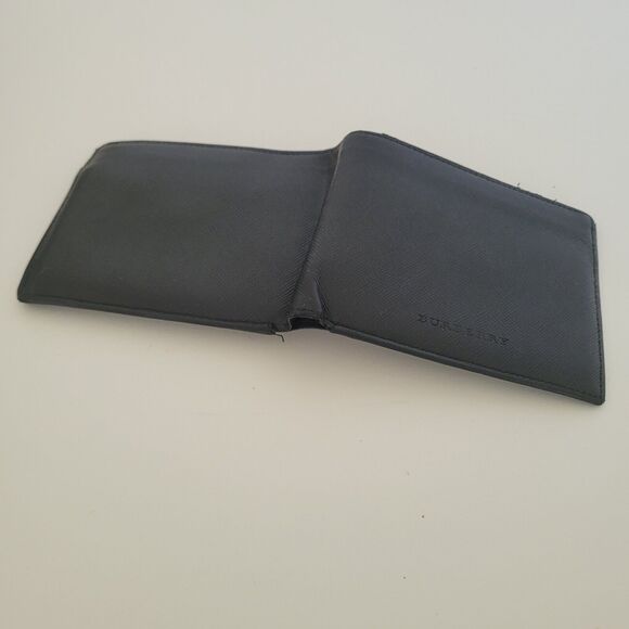 Burberry Men Designer Card Coin Bill Wallet 3in1 Black Leather Bifold Medium - Picture 11 of 14